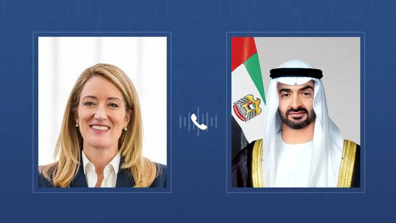 رئيسة البرلمان الأوروبي تدين الاعتداءات الإيرانية خلال اتصال هاتفي مع محمد بن زايد